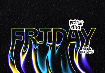 Neon Gradient Melting Text Effect