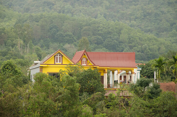 February 29, 2024, Van Long: Mansion between the vegetation. Gia Vien District. Ninh Binh Province. Vietnam.