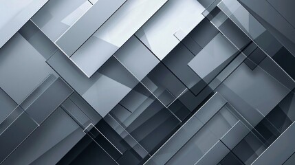 Fototapeta premium Abstract gray geometric overlay layers background