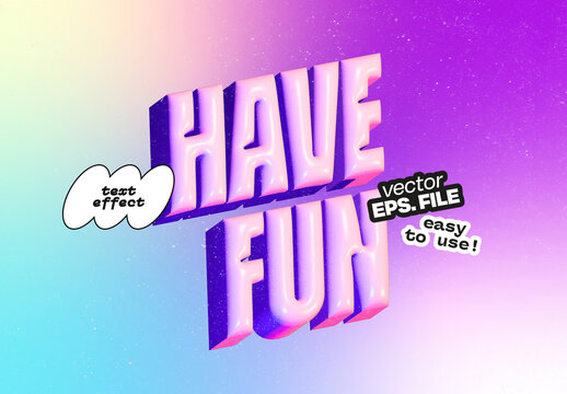 Glossy 3D Text Effect with Soft Gradient Background