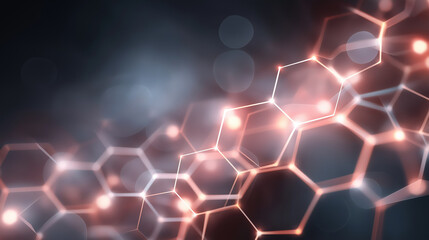 Glowing Hexagonal Nanomaterial in Nanotechnology Concept