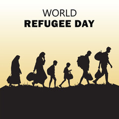 World Refugee Day silhouette poster design 