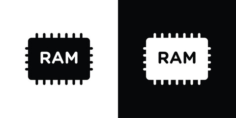 Memory icon black silhouette for web, and mobile app