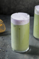 Refreshing Cold Lavender Iced Matcha Latte