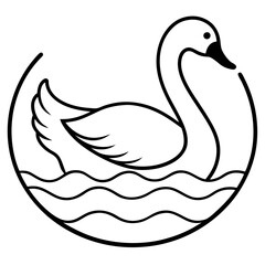 vector illustration of a swan