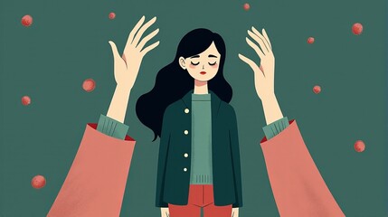 Surrounded by Reaching Hands A Visual Metaphor for Overwhelm Anxiety and External Pressures