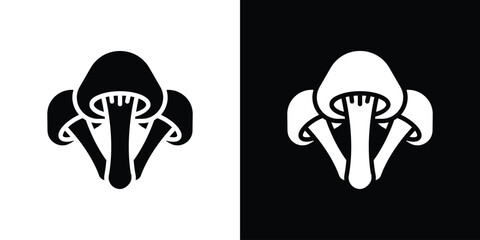 Mushroom icon black silhouette for web, and mobile app