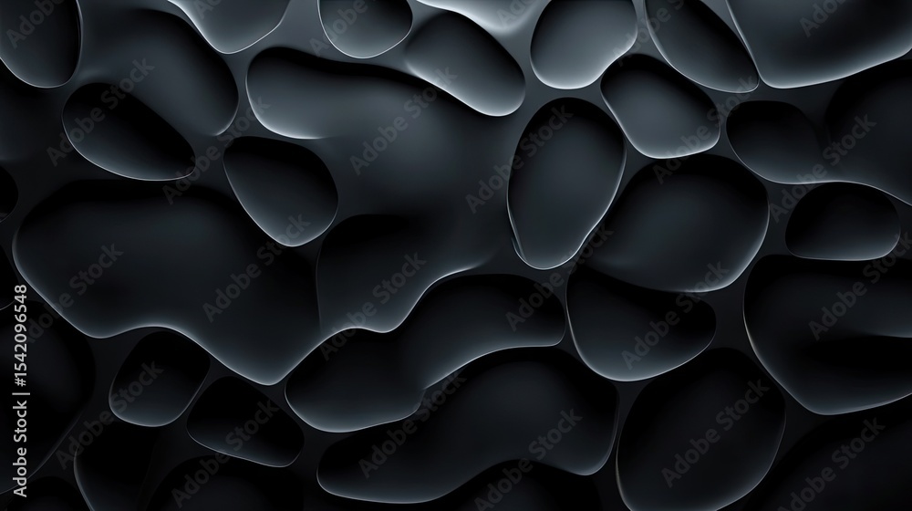 Fototapete 3d rendering dark abstract texture: organic cellular pattern ai generative