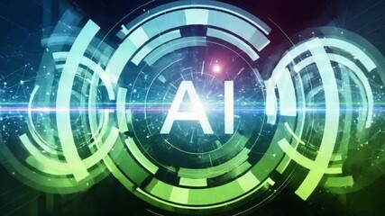 Abstract digital visualization of artificial intelligence displaying tech and futuristic data streams 4K  Ai HD video.
 - Powered by Adobe
