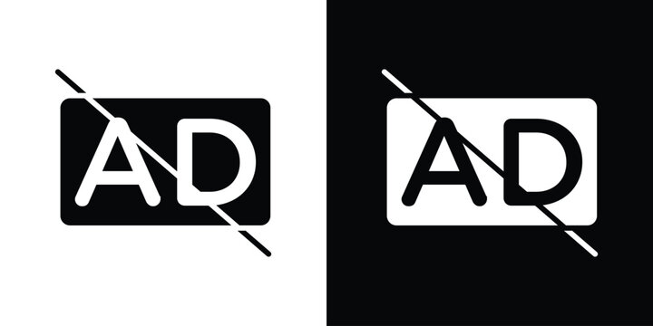 No audio description icon black silhouette for web, and mobile app