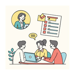 Team Meeting and Online Conference: Business Collaboration, Digital Transformation and Communication