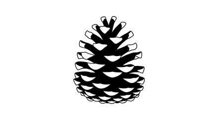 Pinecone Vector Illustration | Black and White Botanical Cone Art
