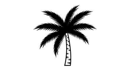 Obraz premium Palm Tree Silhouette Vector | Black and White Tropical Plant Art 