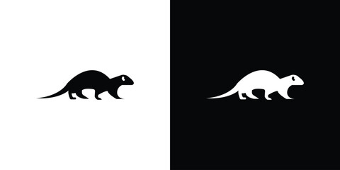 Otter icon black silhouette for web, and mobile app