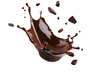 chocolate splash isolated on white