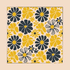 Floral pattern with contrasting shapes
