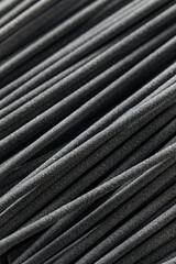 Homemade Uncooked Dry Black Squid Ink Pasta