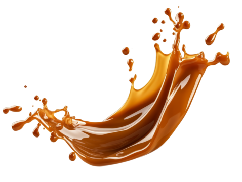 syrup splash isolated. sweet caramel syrup