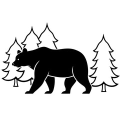 silhouette-of-a-bear-walking-through-the-woods