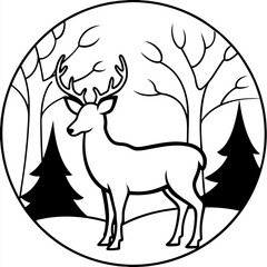 silhouette-of-a-deer-in-a-forest-clearing