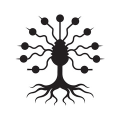 Entangled Forest Sensor Silhouette Vector Illustration