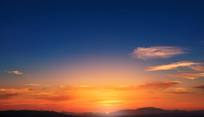 Obraz premium vector illustration of evening sunset atmosphere nobody no cloud for background