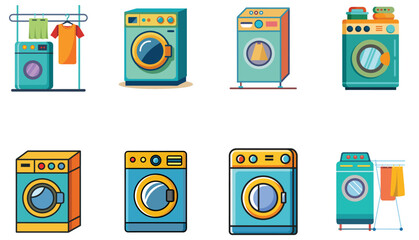 clothes dryer sets isolated on white background