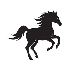Running Horse Silhouette Vector Art Illustration