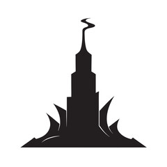 Brain Responsive Building Silhouette Vector Design