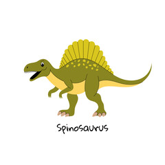 Spinosaurus dinosaur on  white background.