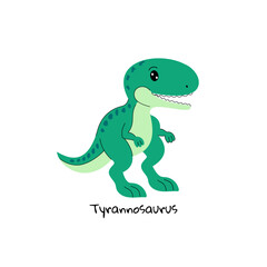 Cute tyrannosaurus dinosaur on  white background.