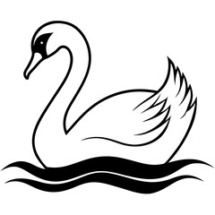 black swan vector illustration