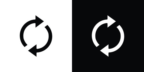 Refresh icon black silhouette for web, and mobile app