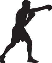 Boxer in Fighting Stance Silhouette

Punching Boxer Vector Design

Boxing Match Action Silhouette

Champion Boxer with Gloves Silhouette

Boxer Training in Ring Vector Art