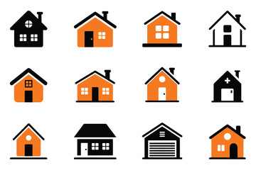 Minimal home icon set flat design vector illustration