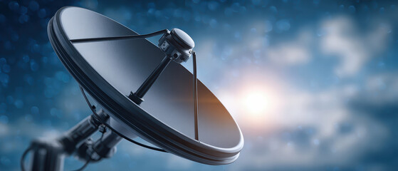 Satellite dish components global communications close-up image technological environment outdoor viewpoint high-tech concept