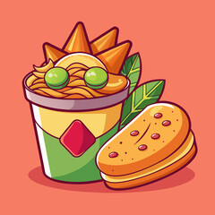Delicious Snack Selection – Tasty Treats and Quick Bites Illustration