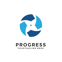 Logo Progress Man Icon Element Template Design Logos