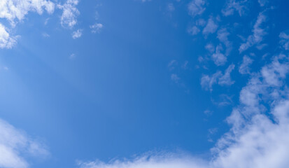 Sky Blue,Cloud Background,Horizon Summer Clear Sky over beach,Landscape nature sunrise in Winter,Spring panorama banner white clouds over blue ocean,Nature landscape