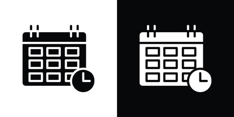 Schedule icon black silhouette for web, and mobile app