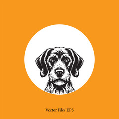 Vintage Dog Logo Design – Hand Drawn Animal Icon, Logo Design