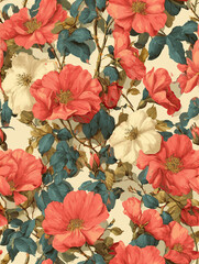 Vintage Floral Seamless Texture Pattern - Perfect Repeat	