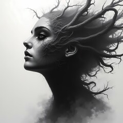 Fototapeta premium woman with long hair