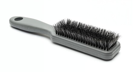 Lint brush isolated on white background, modern cleaning tool, photorealistic close-up,textured grip