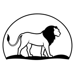 silhouette of a lion