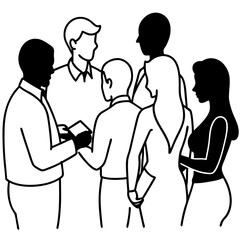 Silhouette of People at a Networking Event – Symbolizing Professional Connection & Business Interaction
