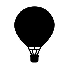 Obraz premium Minimalist Hot Air Balloon Silhouette – Black SVG Clipart Icon
