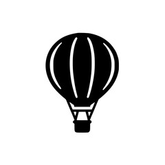 Minimalist Hot Air Balloon Silhouette – Black SVG Clipart Icon