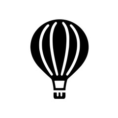 Minimalist Hot Air Balloon Silhouette – Black SVG Clipart Icon