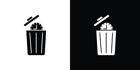 Time waste icon black silhouette for web, and mobile app